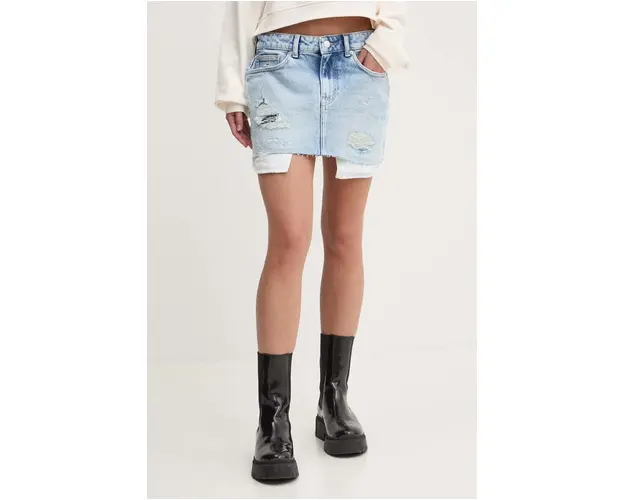 Tommy Jeans fusta jeans mini, creion, DW0DW18224