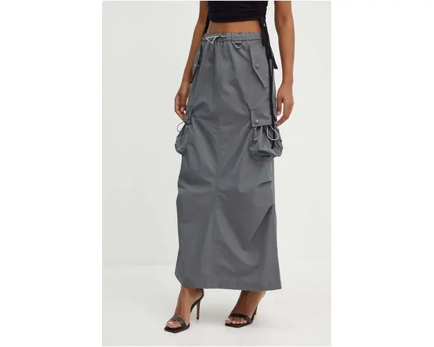 Miss Sixty fusta 6L2KJ1100000 KJ1100 L/SKIRT culoarea gri, maxi, drept, 6L2KJ1100000