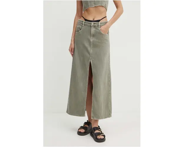 Miss Sixty fusta jeans 6L2KJ0970000 KJ0970 culoarea verde, maxi, drept, 6L2KJ0970000