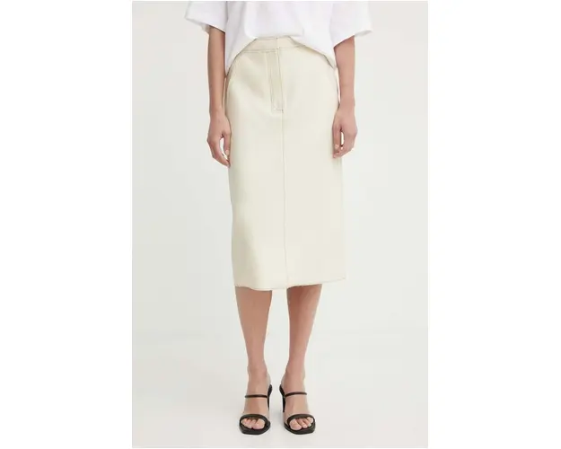 Day Birger et Mikkelsen fusta Kellie - Bonded Viscose Blend culoarea bej, midi, creion, DAY65243264