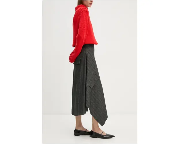 Remain fusta Striped Draped culoarea gri, maxi, evazati, 502080000