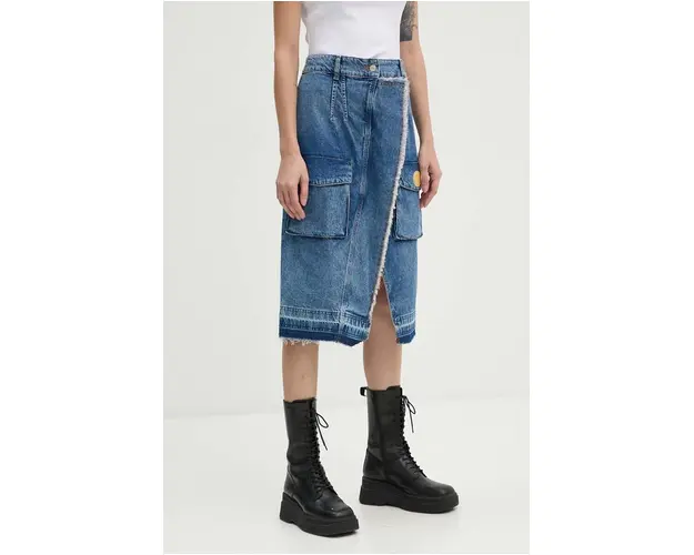 Moschino Jeans fusta jeans midi, drept, 0101.8221