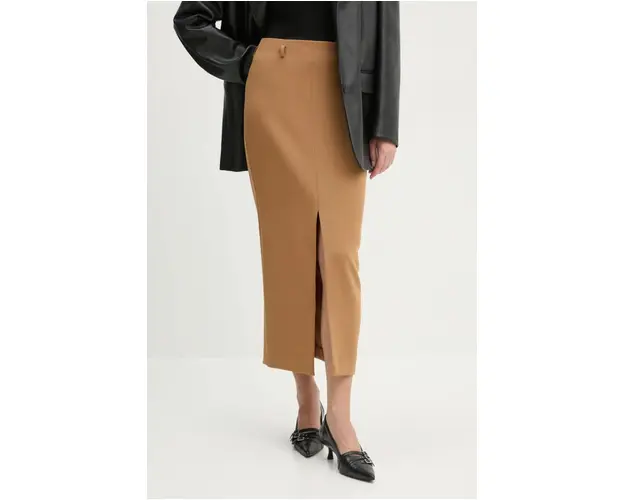 BA&SH fusta culoarea maro, maxi, drept, 1H24CHIR