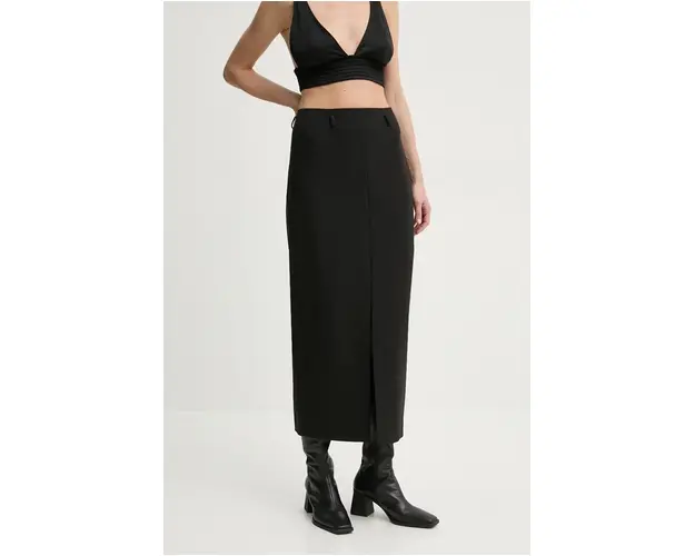 BA&SH fusta culoarea negru, maxi, drept, 1H24CHIR