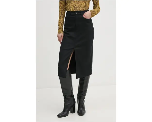 United Colors of Benetton fusta culoarea negru, midi, creion, 4SQPD003W