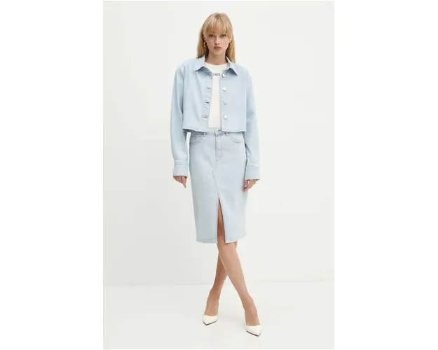 Gestuz fusta jeans midi, drept, 10909237