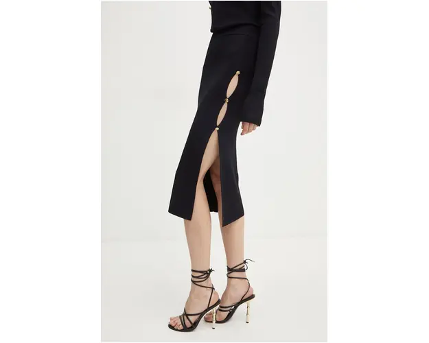 Versace Jeans Couture fusta culoarea negru, midi, creion, 77HAEMB1 CM61H