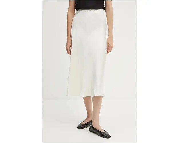 Max Mara Leisure fusta culoarea bej, midi, drept, 2426106018600