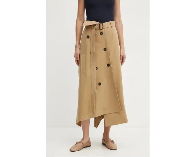 Weekend Max Mara fusta culoarea bej, midi, evazati, 2425106102600