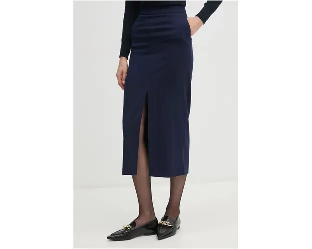 United Colors of Benetton fusta culoarea albastru marin, midi, drept, 4KHSD0042