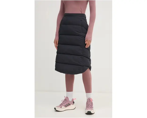 Jack Wolfskin fusta sport captusita Morgentau culoarea albastru marin, midi, drept, A60087
