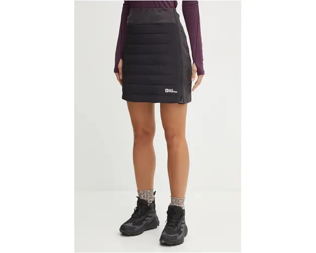 Jack Wolfskin fusta sport Alpspitze culoarea negru, mini, drept, A61776