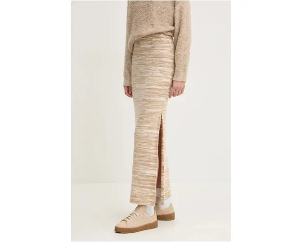 Billabong fusta Hazy Sun culoarea bej, maxi, drept, EBJKK03000