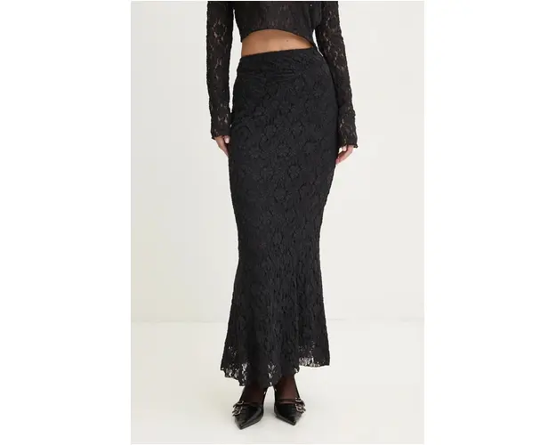 Rotate fusta culoarea negru, maxi, drept, 113070100