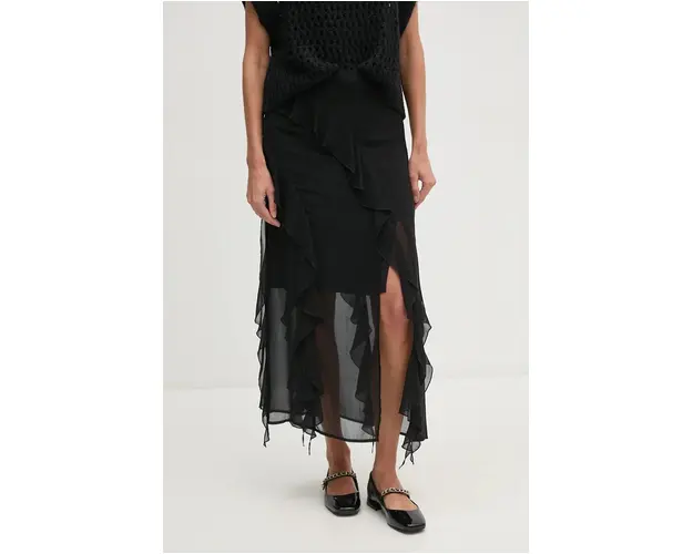 Sisley fusta culoarea negru, maxi, evazati, 4T2VL002I