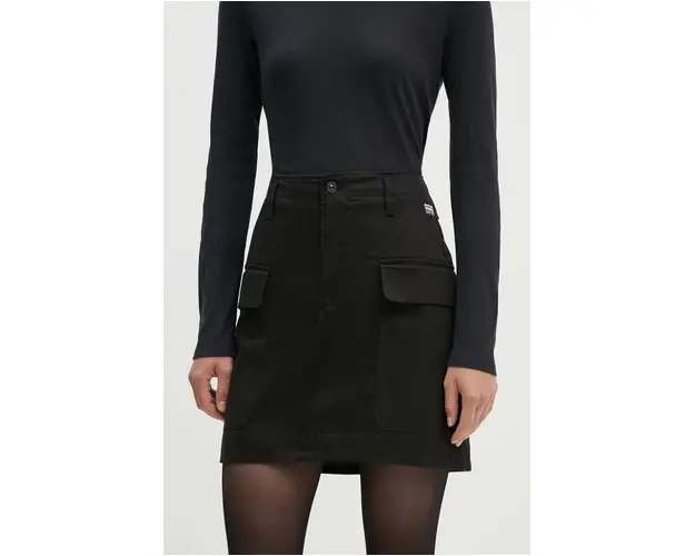 G-Star Raw fusta culoarea negru, mini, evazati, D25235-D715
