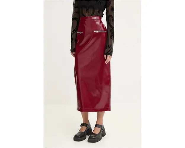 MSGM fusta culoarea bordo, maxi, creion, 3742MDD04.247800