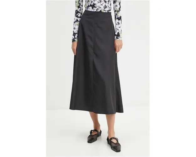 Moschino Jeans fusta culoarea negru, midi, evazati, J0107 8729