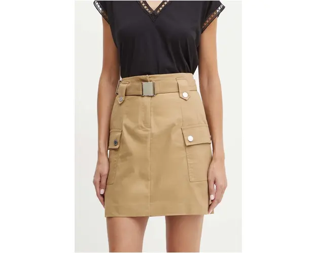 Morgan fusta JDUNE culoarea bej, mini, evazati, JDUNE