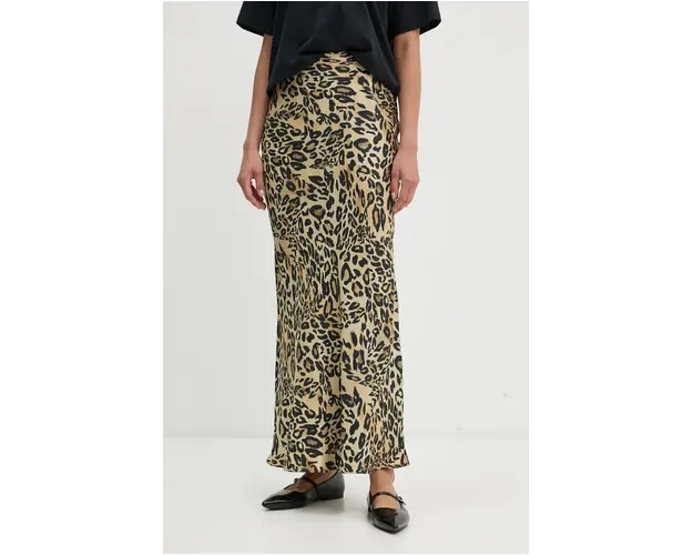 Nanushka fusta de matase SABEEN culoarea bej, maxi, evazati, NW24PFSK6071