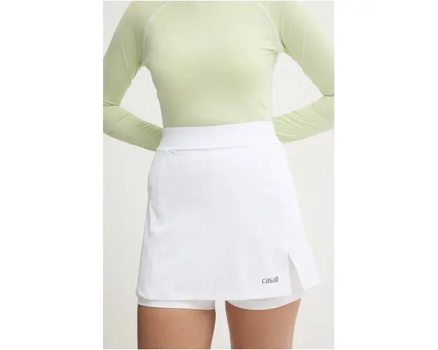 Casall fusta sport Court Slit culoarea alb, mini, drept, 23600