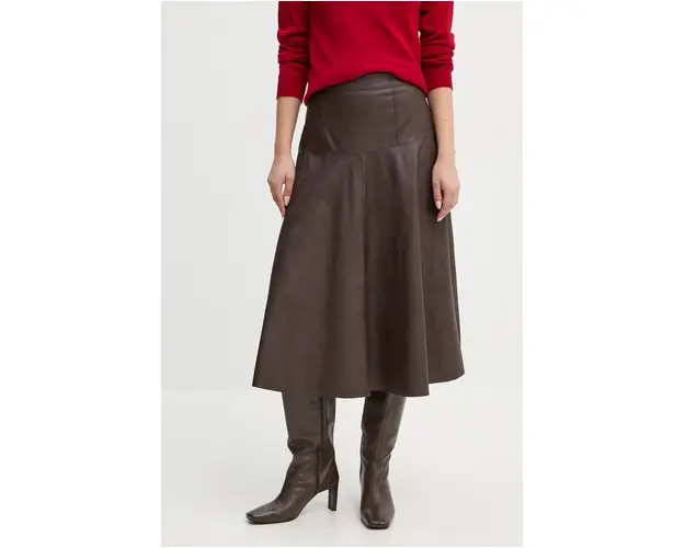 Sandro Ferrone fusta culoarea maro, midi, evazati, SFS15YBESERENA