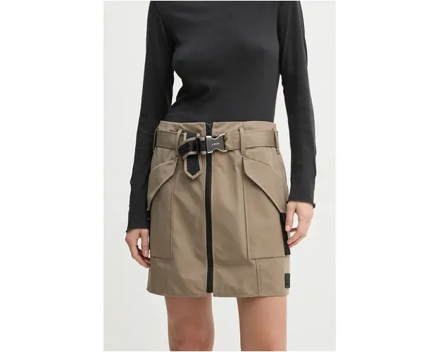 G-Star Raw fusta culoarea bej, mini, evazati, D25239-D720