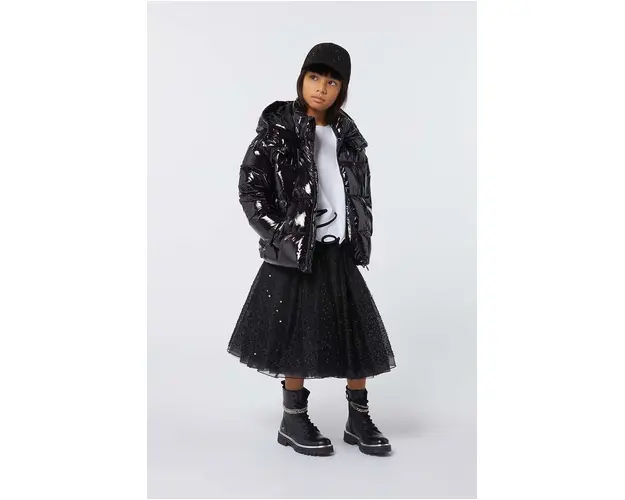 Karl Lagerfeld fusta fete culoarea negru, midi, evazati, Z30199