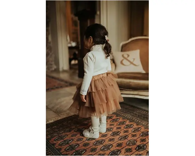 Donsje fusta bebelus Lowlo Skirt culoarea maro, mini, evazati, 4084500