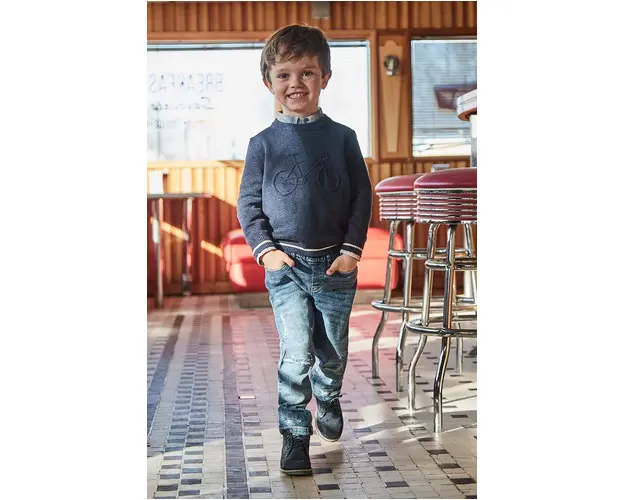 Mayoral jeans copii Joggery denim z przetarciami 4538