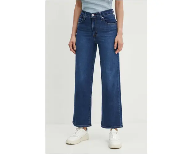 Levi's jeansi HIGH RISE WIDE LEG femei, culoarea albastru marin, 72970