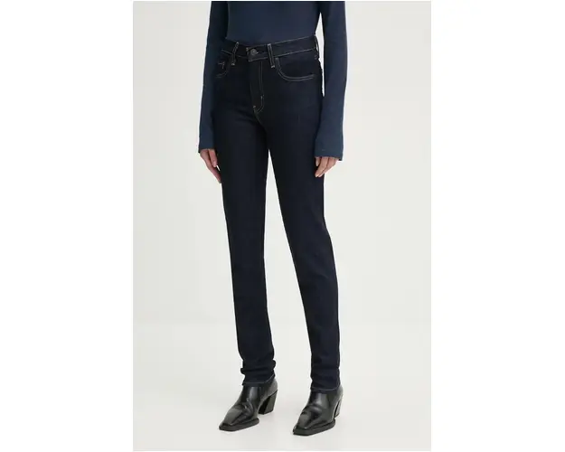 Levi's jeansi 724 HIGH RISE STRAIGHT femei, culoarea albastru marin, 18883