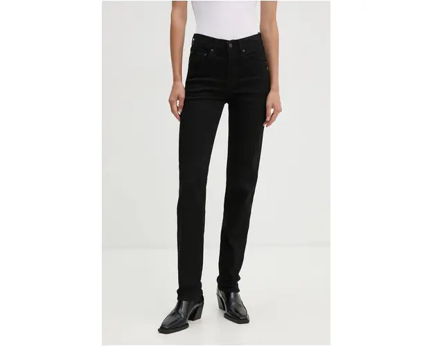Levi's jeansi 724 HIGH RISE STRAIGHT femei, culoarea negru, 18883