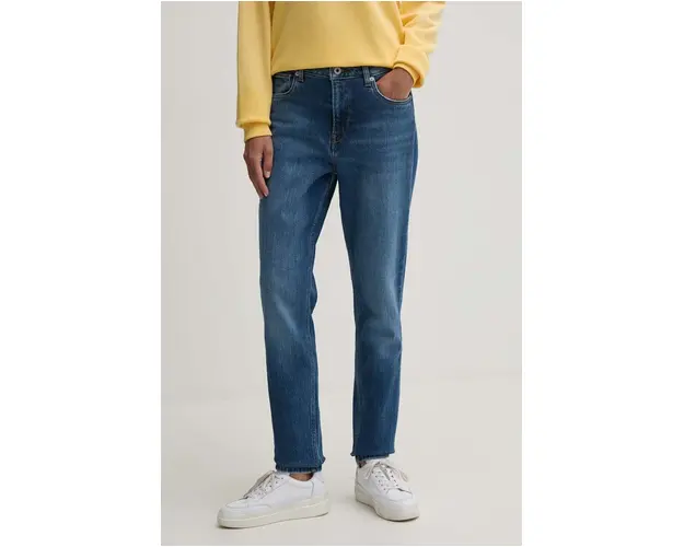 Pepe Jeans jeansi TAPERED JEANS HW femei, culoarea albastru marin, PL204591HV3