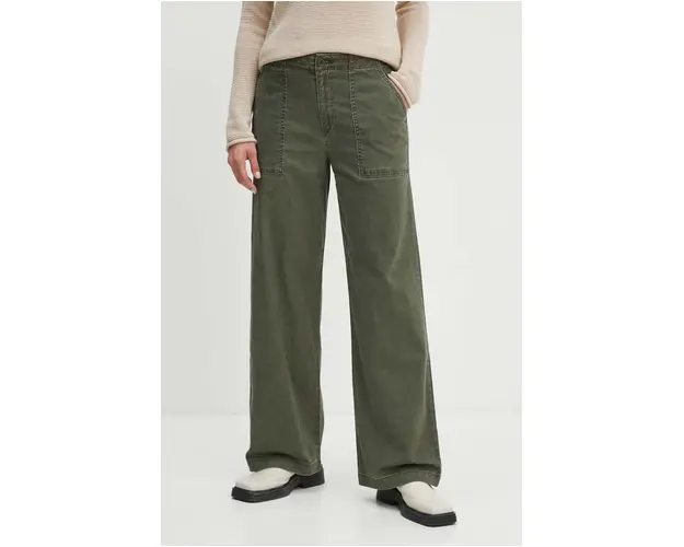 Levi's pantaloni femei, culoarea verde, lat, high waist, SURPLUS STRAIGHT