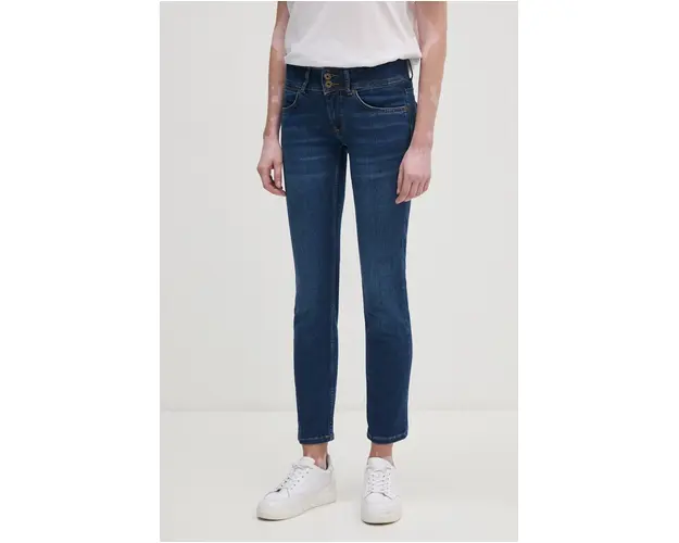 Pepe Jeans jeansi SLIM JEANS LW femei, culoarea albastru marin, PL204729DP6