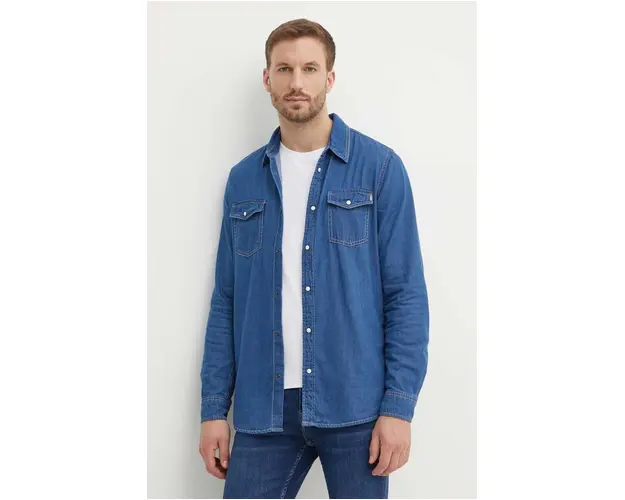 Pepe Jeans jeansi SLIM JEANS barbati, culoarea albastru marin, PM207388DP6