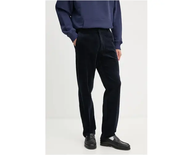 Samsoe Samsoe pantaloni de catifea cord FELIX culoarea albastru marin, drept, M22300076