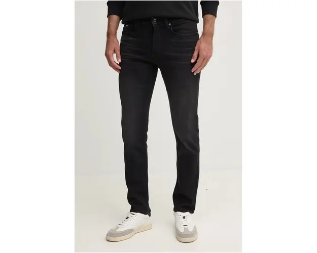 BOSS jeansi barbati, culoarea negru, 50527018