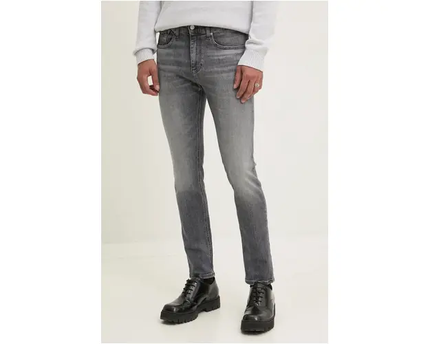 Tommy Jeans jeansi barbati, culoarea gri, DM0DM20391