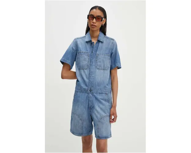 G-Star Raw salopeta jeans cu guler, D24394-D539