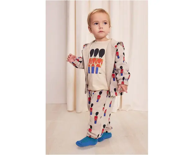 Bobo Choses pantaloni de trening din bumbac pentru bebelusi Little Tin Soldier culoarea bej, modelator, 224AB064