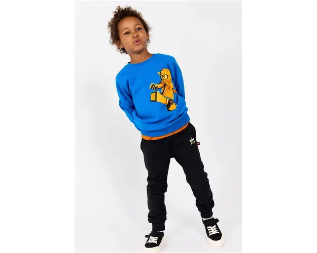 Lego pantaloni de trening din bumbac pentru copii LWPHILO 603 culoarea negru, neted, 12011289