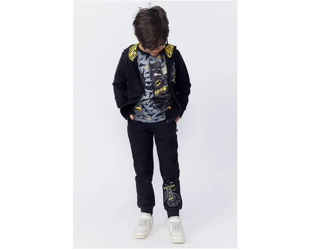 Lego pantaloni de trening din bumbac pentru copii LWPHILO 601 culoarea negru, cu imprimeu, 12011326