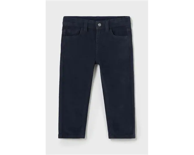 Mayoral pantaloni de bumbac pentru copii sztruks slim fit basi culoarea albastru marin, neted, 502