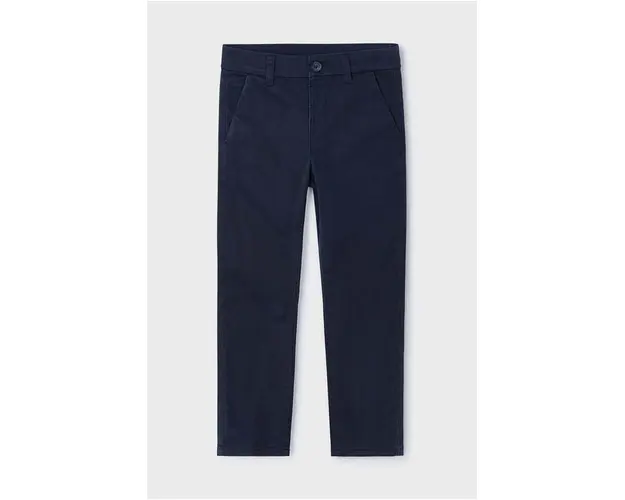 Mayoral pantaloni de bumbac pentru copii culoarea albastru marin, neted, 513