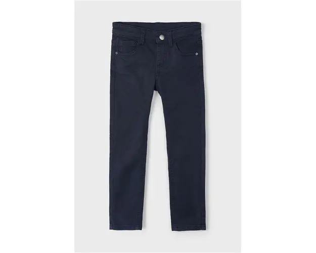 Mayoral pantaloni copii slim fit basic culoarea albastru marin, neted, 517