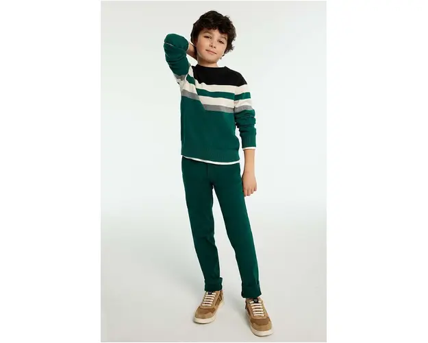 Mayoral pantaloni copii culoarea verde, neted, 530