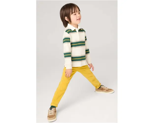 Mayoral pantaloni din catifea pentru copii sztruks slim fit basi culoarea galben, neted, 537