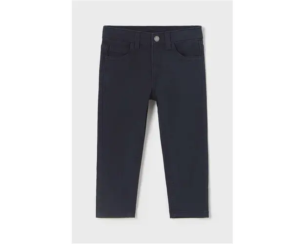 Mayoral pantaloni de bumbac pentru copii slim fit basic culoarea albastru marin, neted, 563